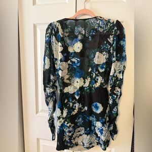 Zara Floral Mini Dress - Black, Blue, Green, White